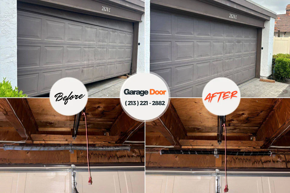 Before and after: garage door repair Black Diamond, WA